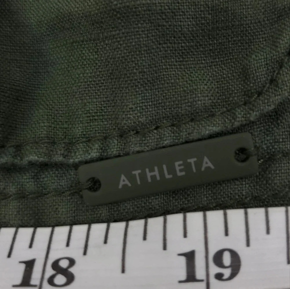 Athleta Wanderabout 100% linen olive green utility tunic vest xs zip-up top xs - Picture 9 of 14
